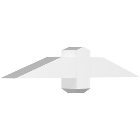 Ekena Millwork Eugene Architectural Grade PVC Gable Bracket, 36"W x 6"H x 4"D x 4"F, 4/12 Pitch GBP036X06X0404EUG00